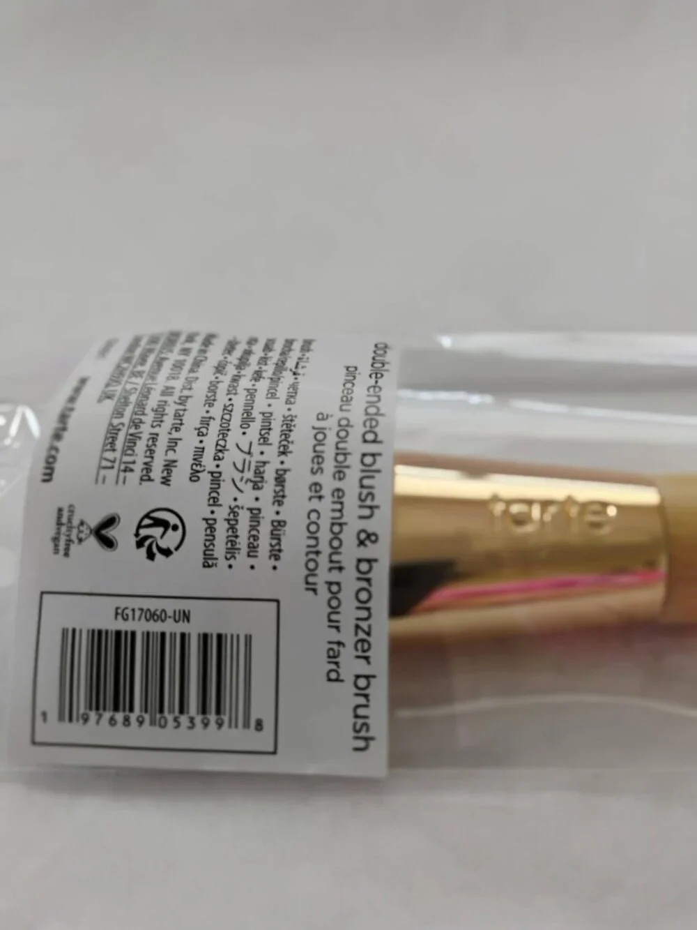 tarte Double -Ended Blush And Bronzer Brush-  NWT- Full Size